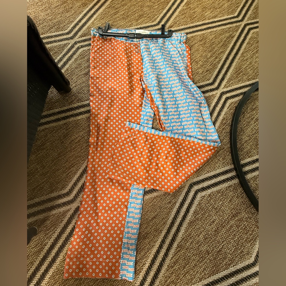 Orange and Blue Patterned Pants
